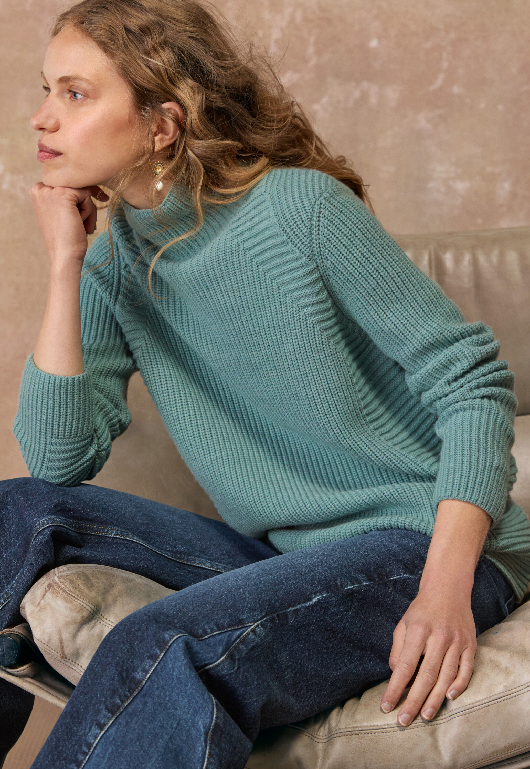 Reverse striped sweater