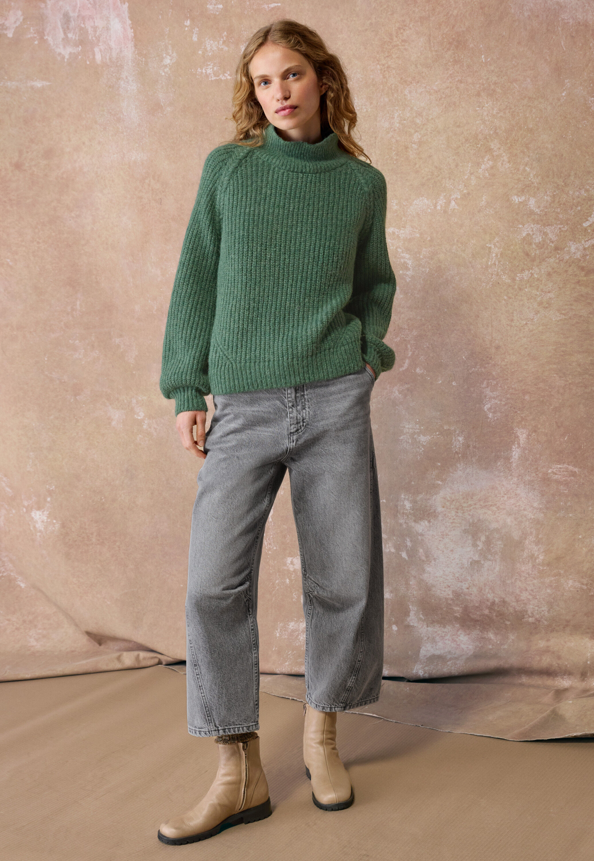 Reverse striped sweater