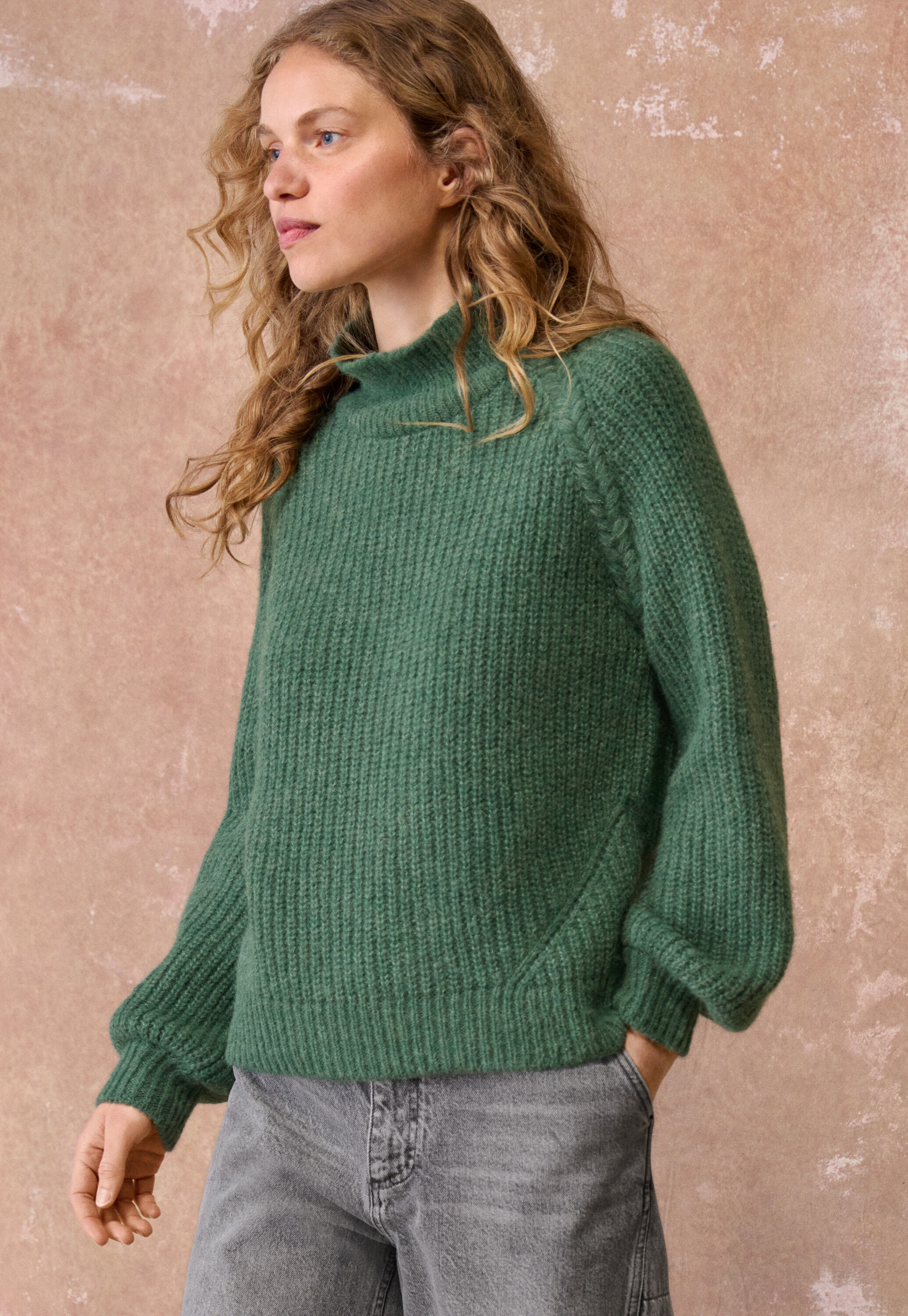 Reverse striped sweater