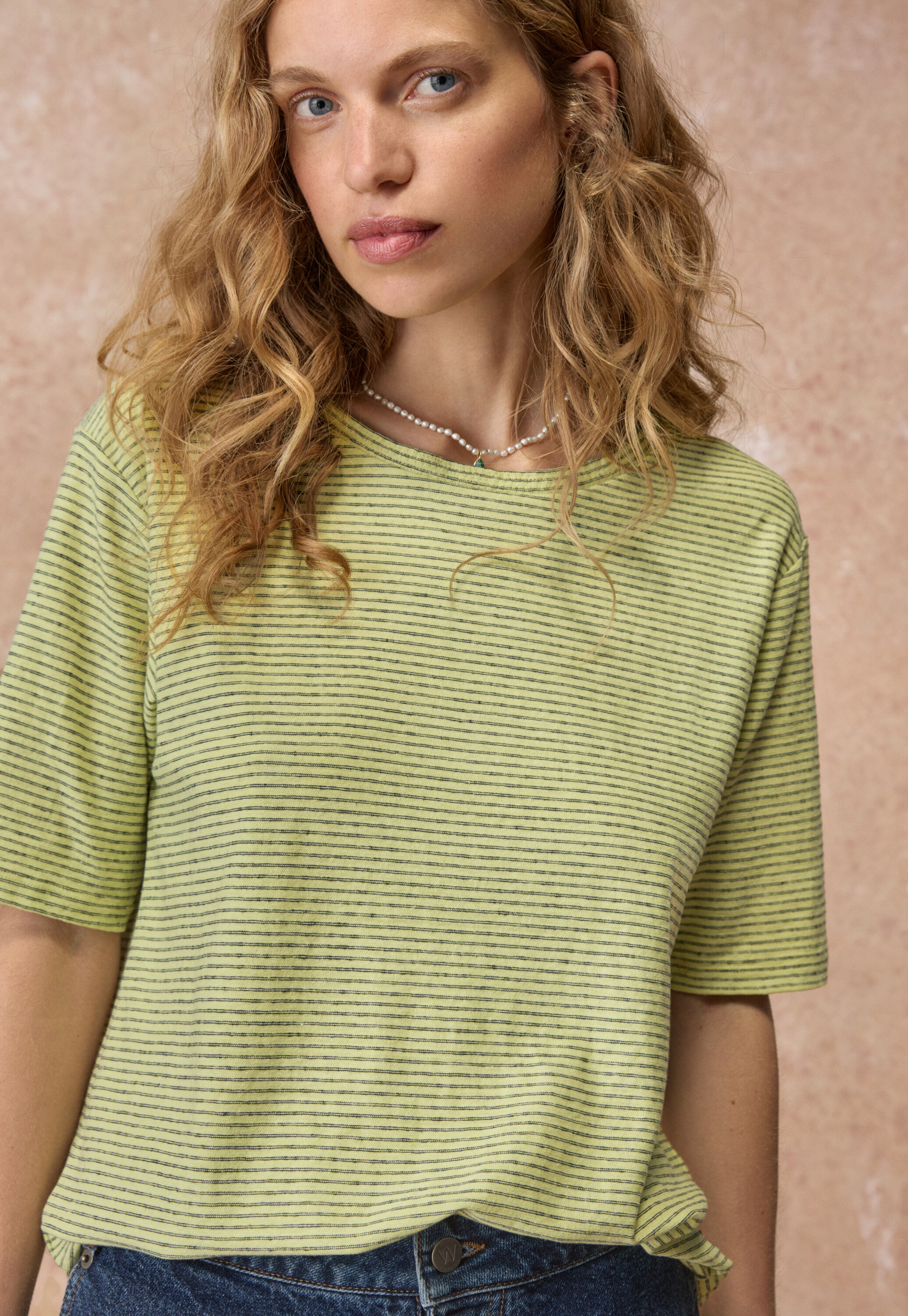 Reverse striped sweater