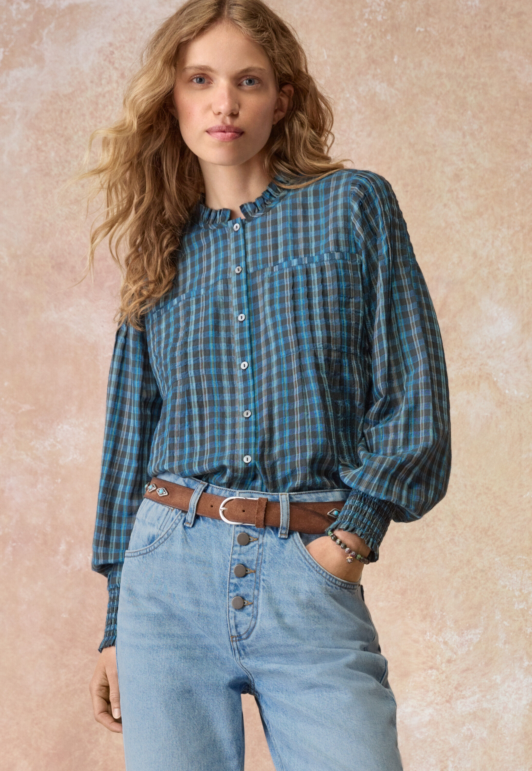 Reverse striped sweater