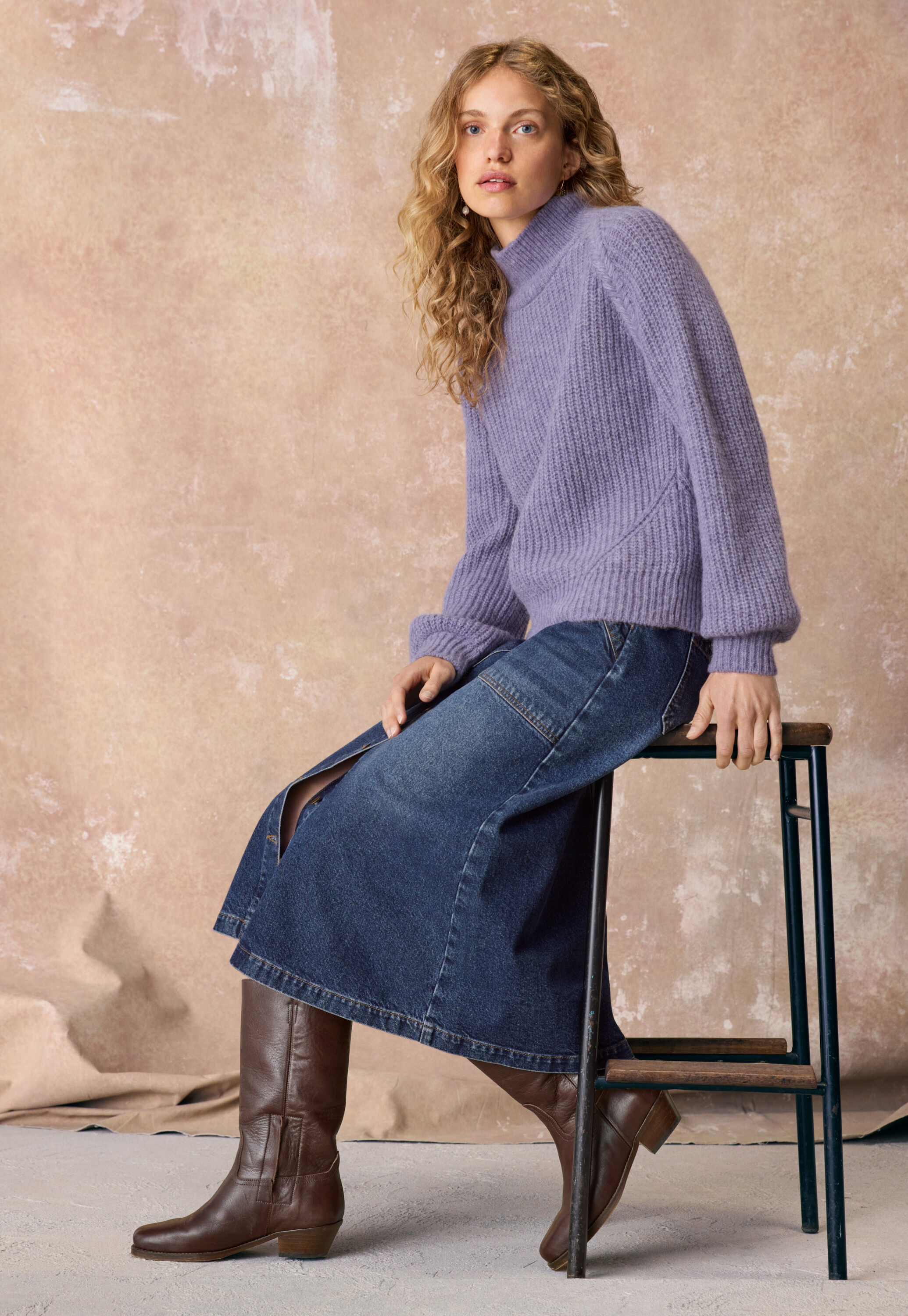 Reverse striped sweater