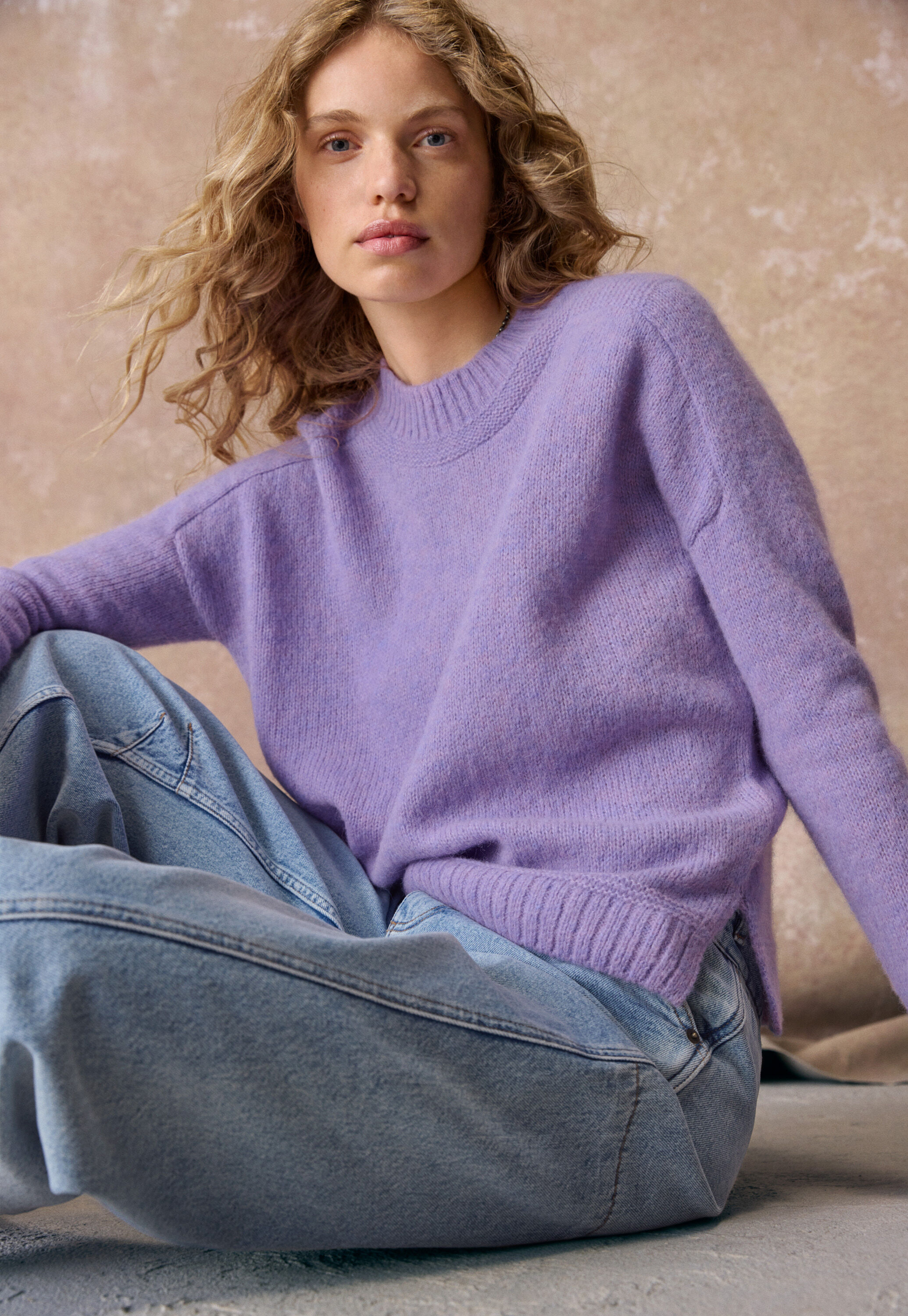 Reverse striped sweater