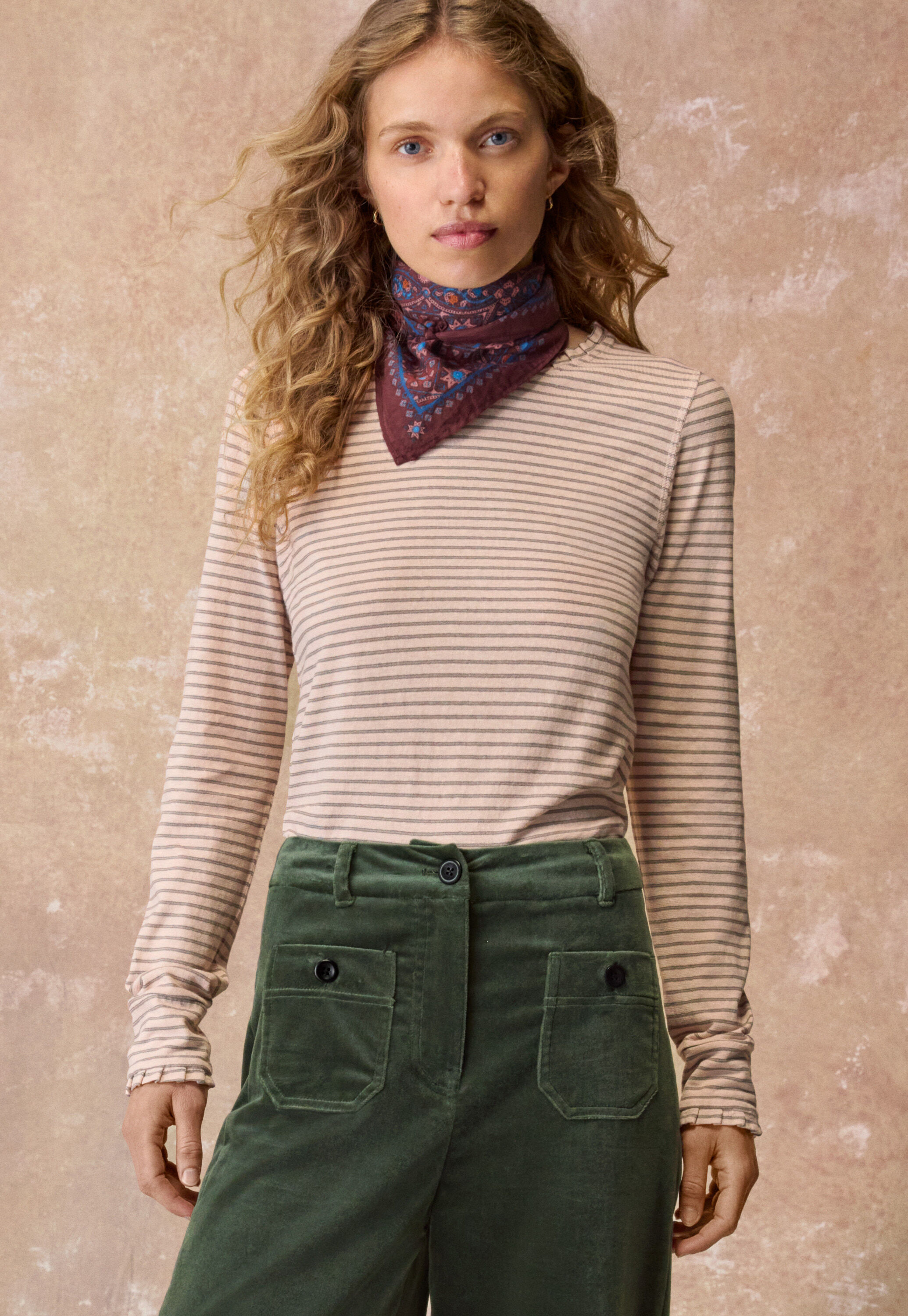 Reverse striped sweater