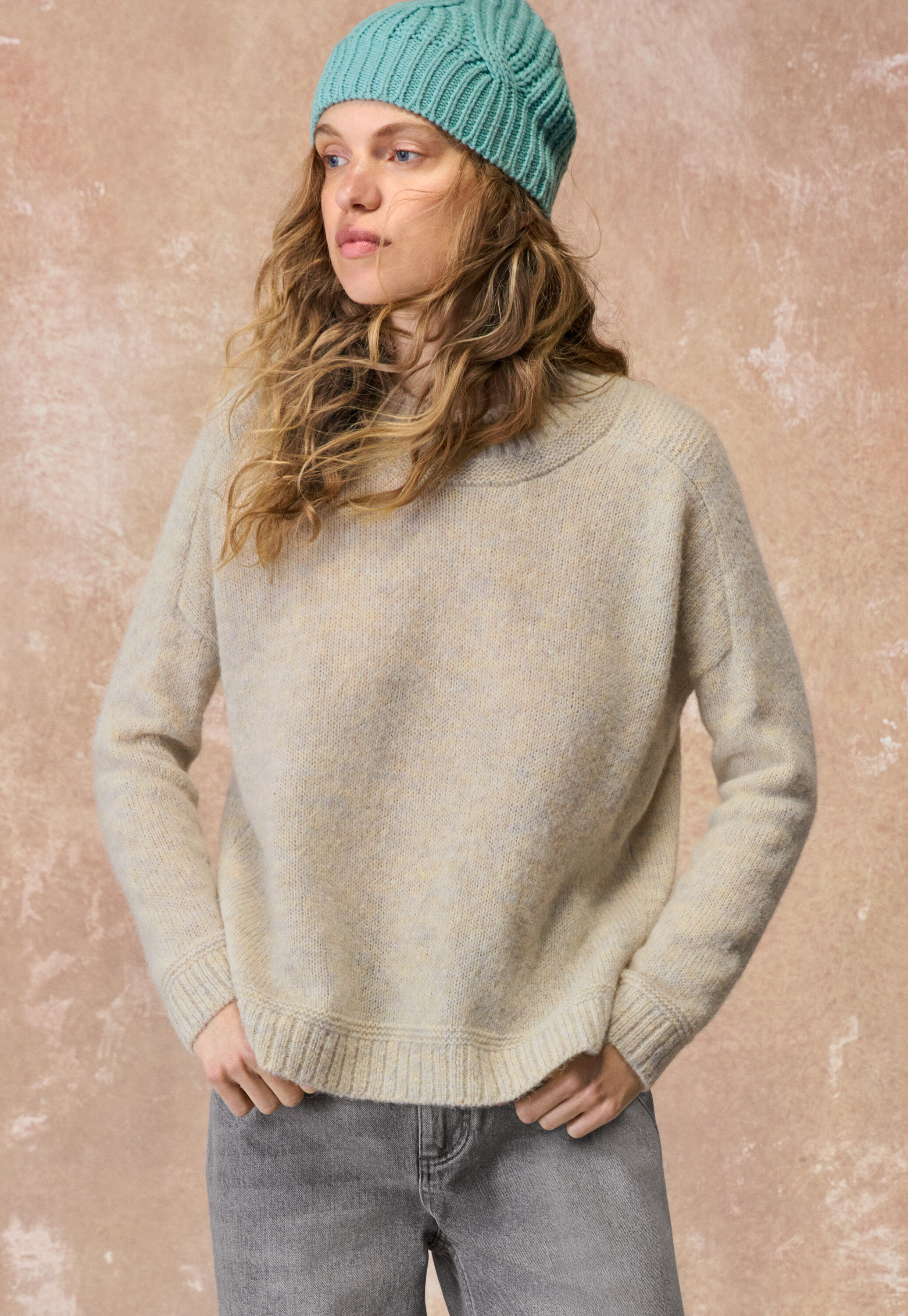 Reverse striped sweater