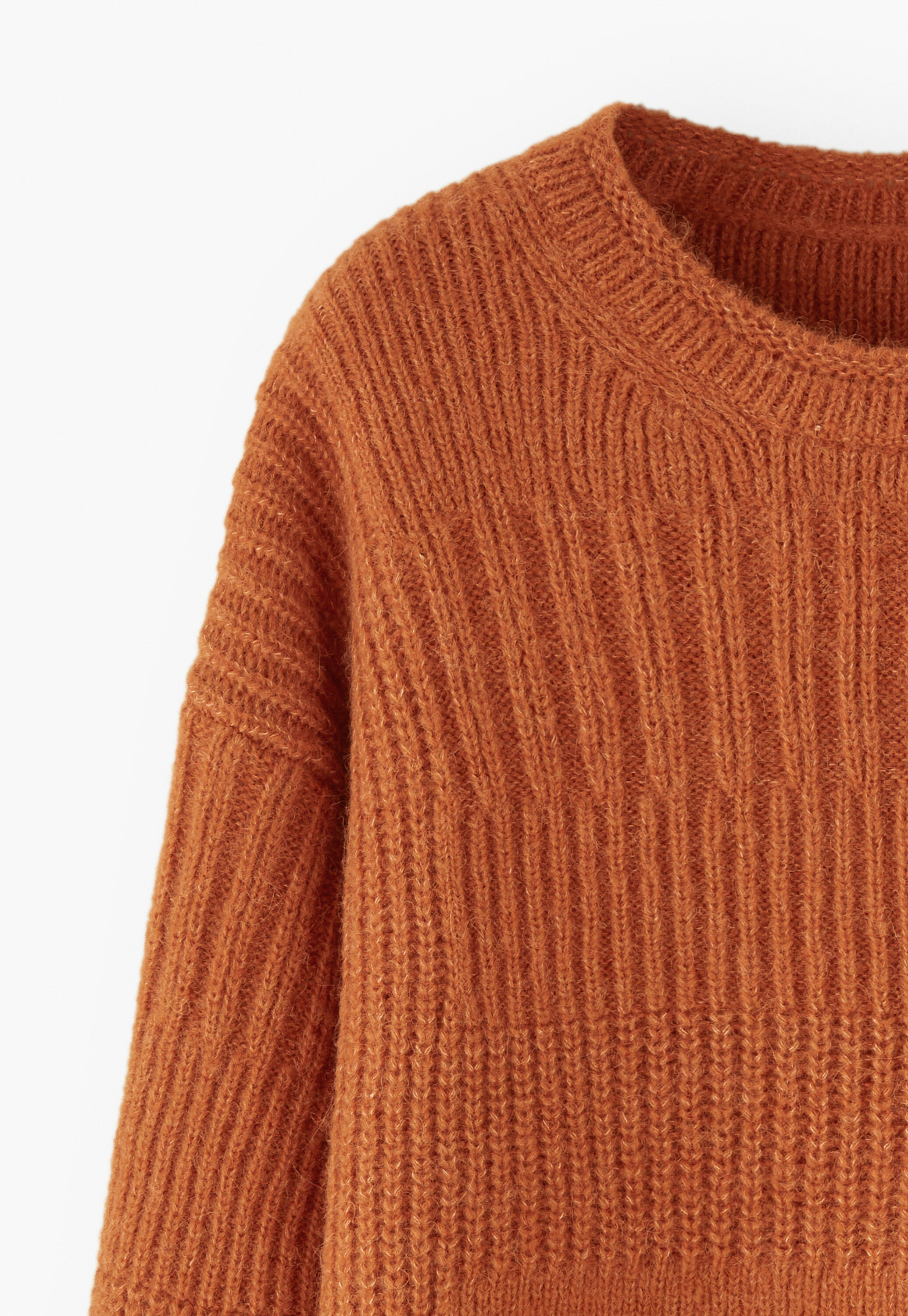 Rib-stitch sweater, Burnt orange, large