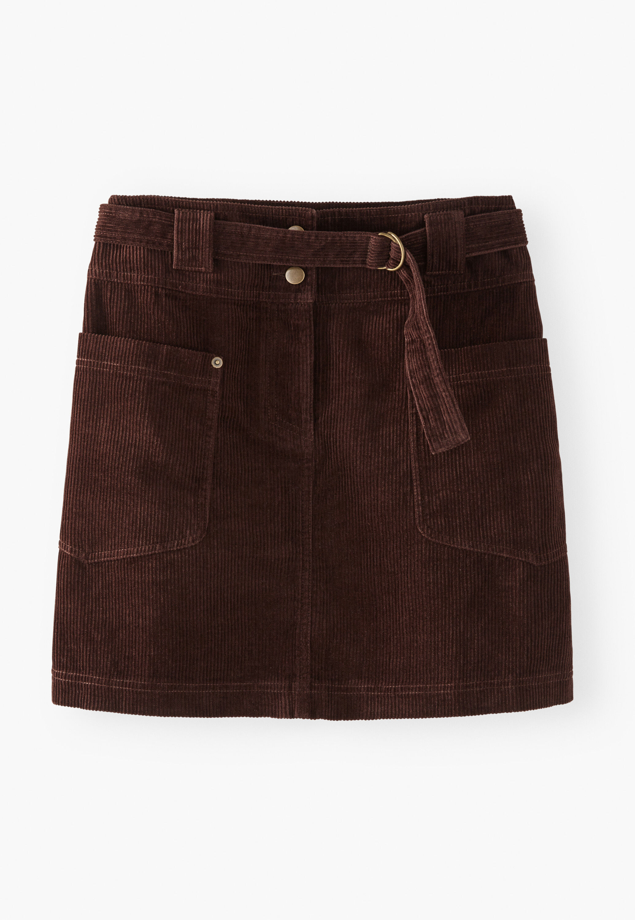 Short cord skirt, Dark chocolate, large